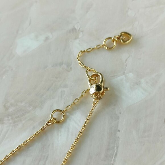 Kate Spade • Myosotis Flower Gold Pink Red Bracelet - Picture 3 of 3